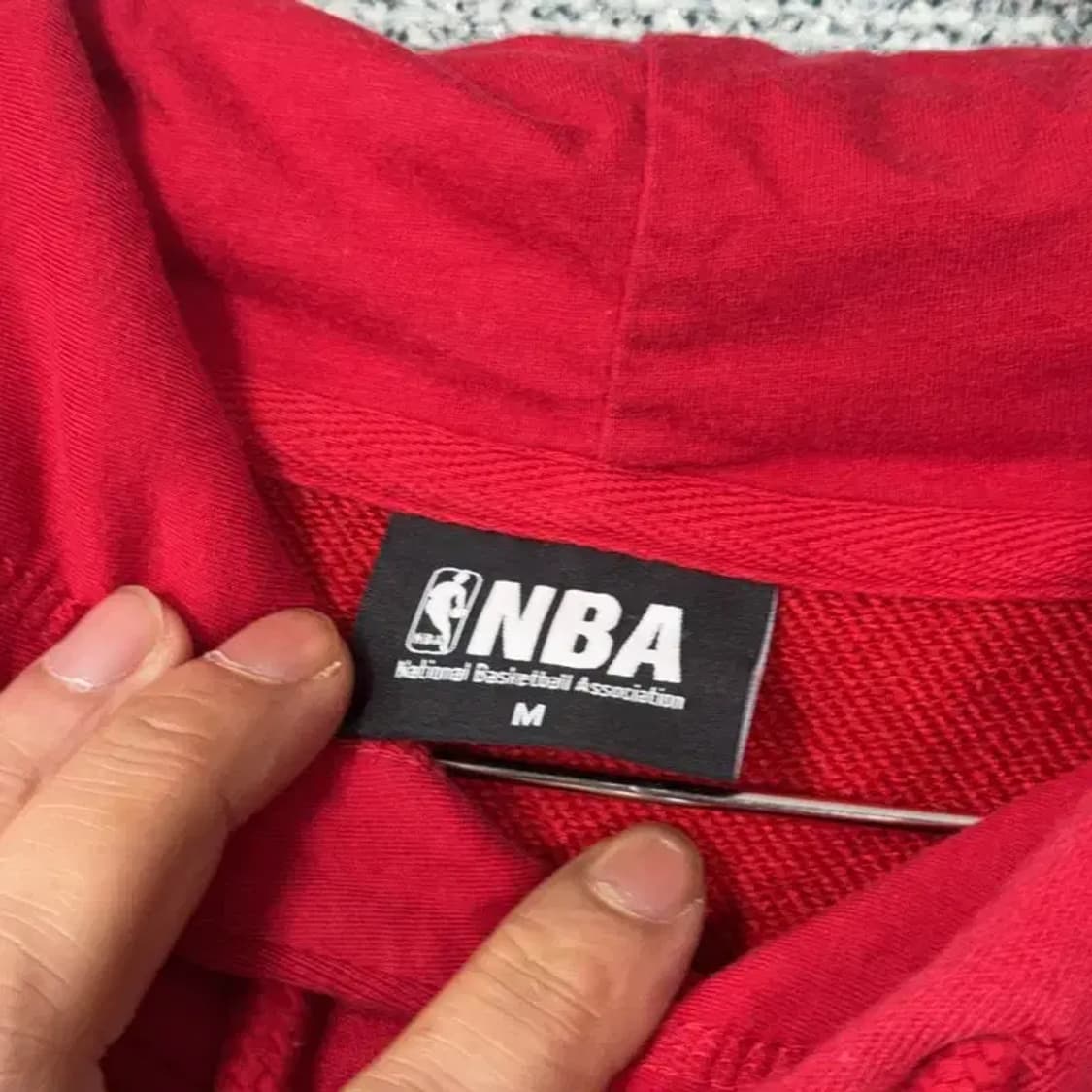 NBA 로고 레드 후드티 M 상품이미지3