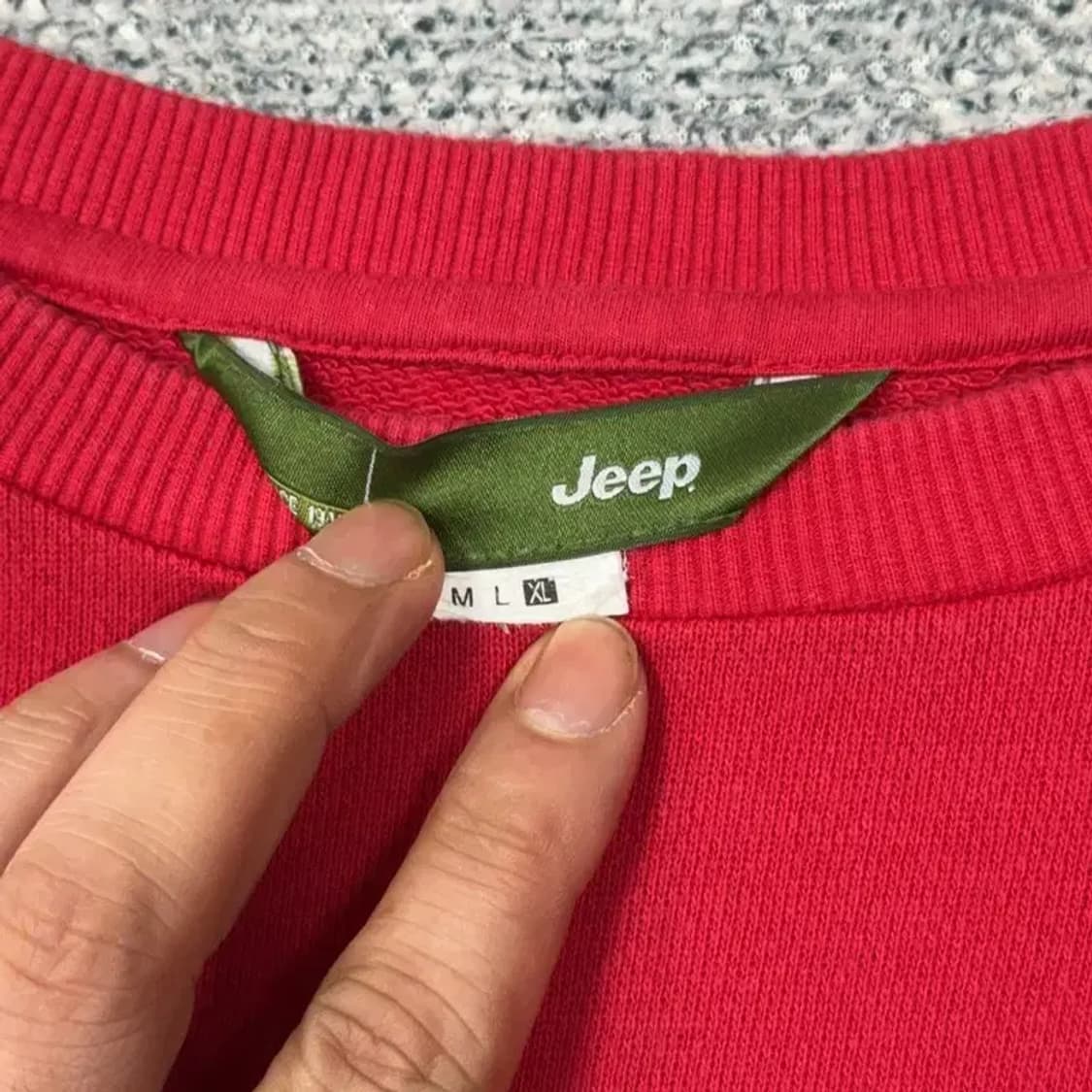 지프 로고 프린팅 레드 맨투맨 XL 상품이미지3