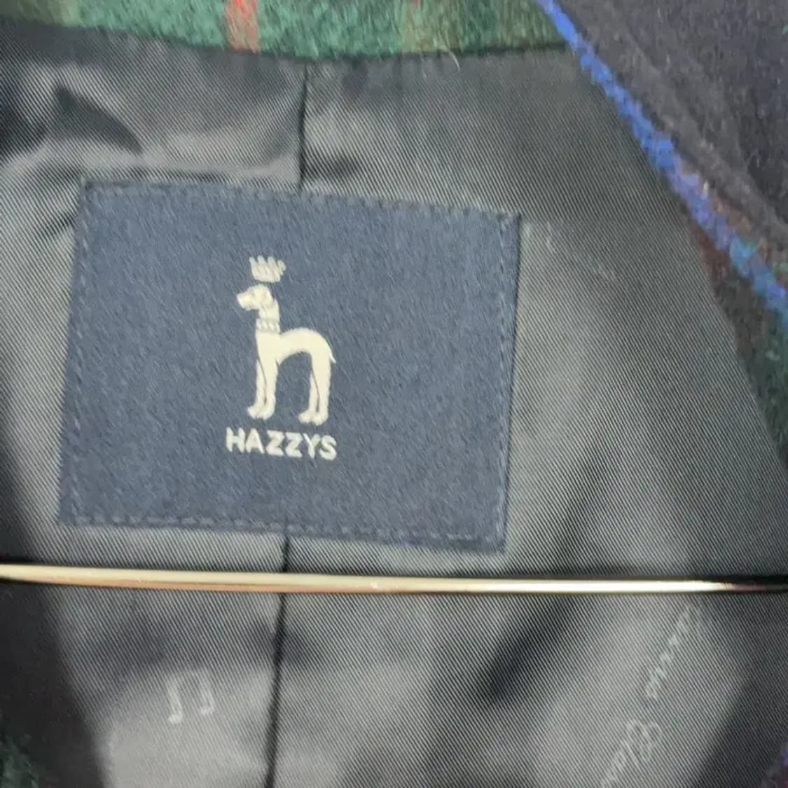 해지스 체크 포인트 여성 캐주얼 네이비 클래식 울 코트 L 상품이미지6