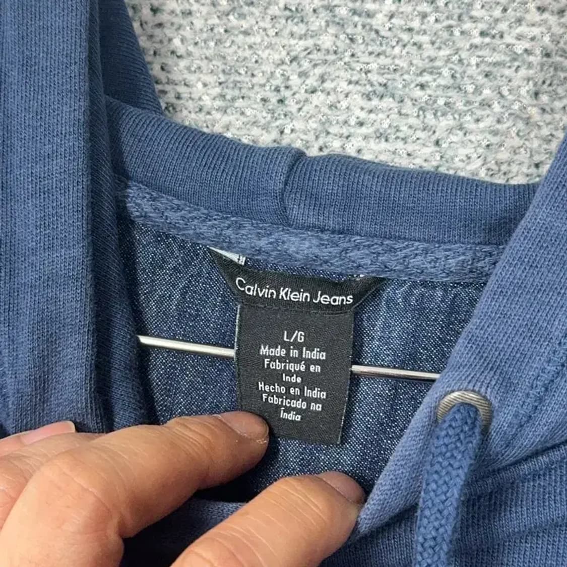 캘빈클라인 로고 네이비 캐주얼 후드티 L 상품이미지5