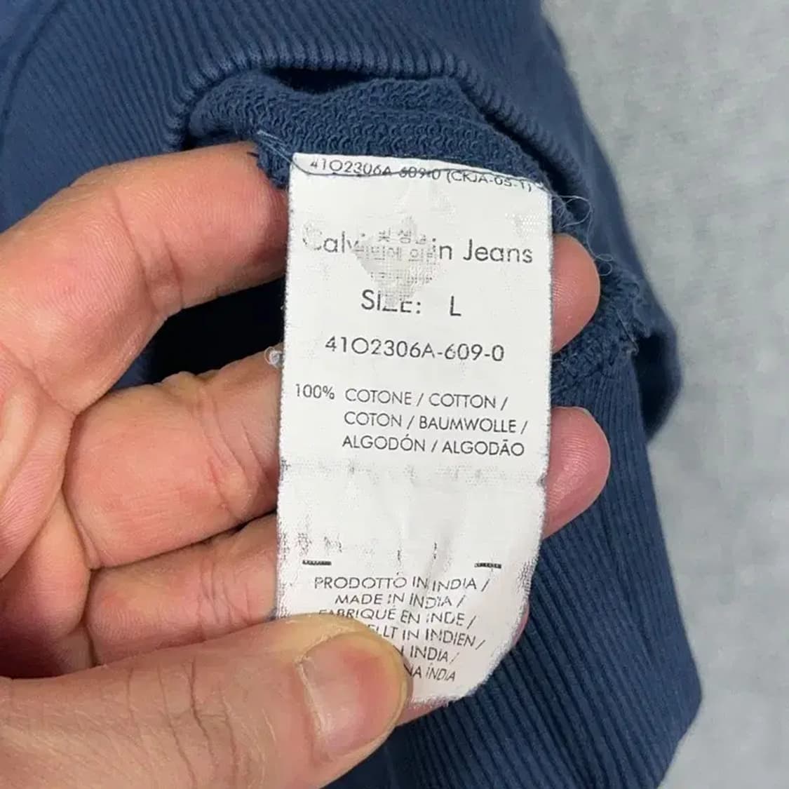 캘빈클라인 로고 네이비 캐주얼 후드티 L 상품이미지6