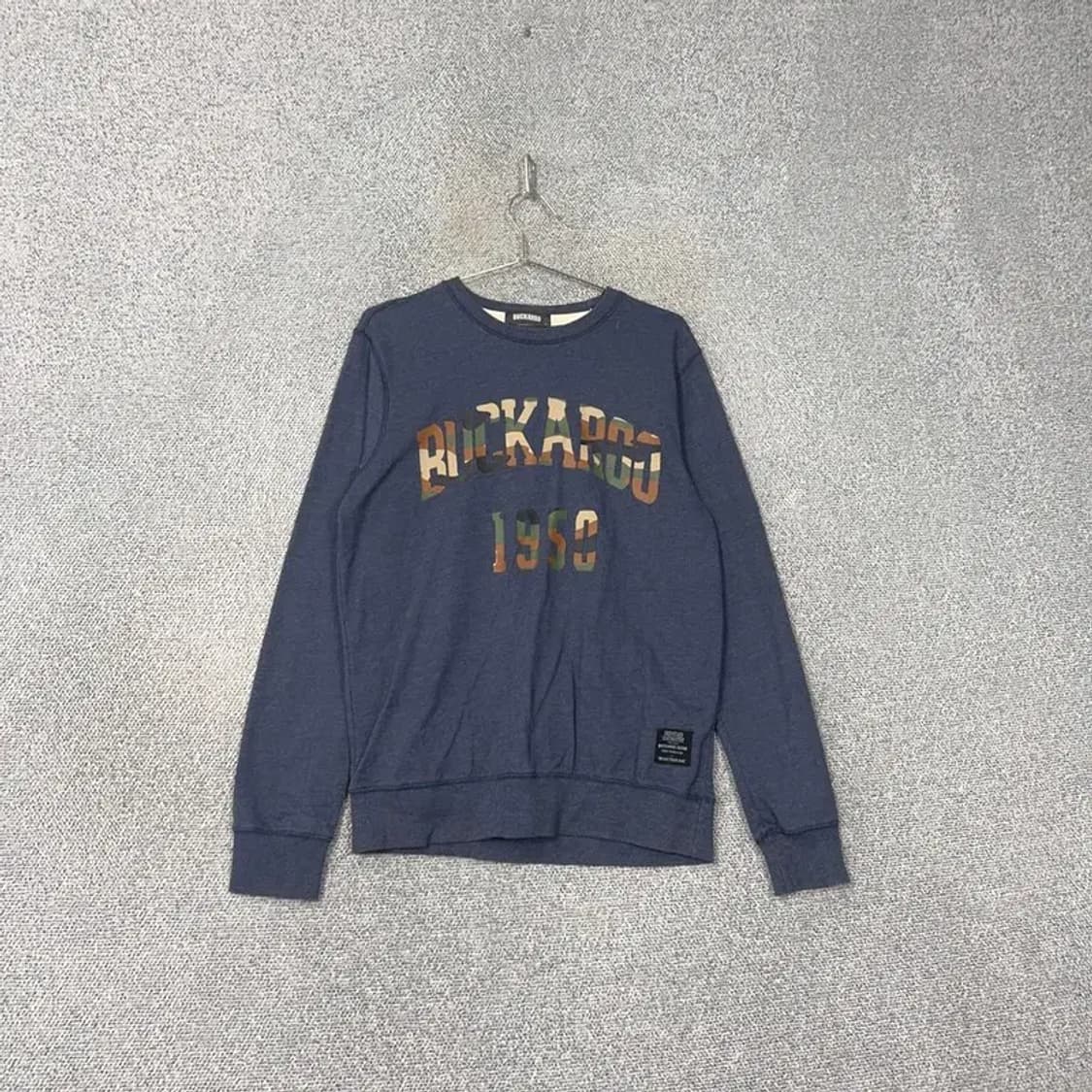 버커루 빈티지 프린팅 네이비 맨투맨 L 상품이미지1