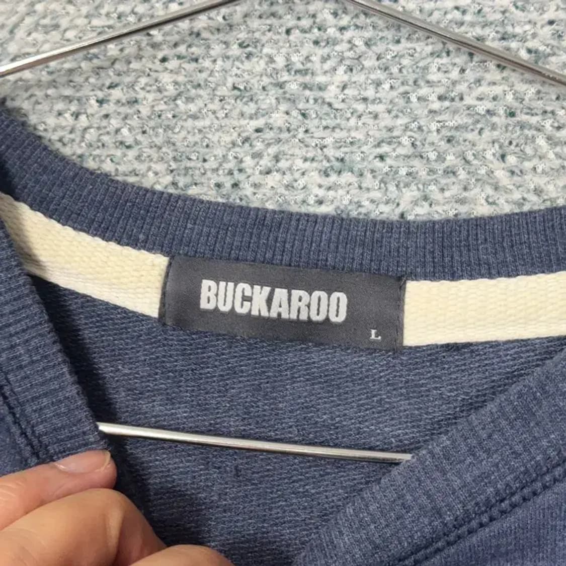 버커루 빈티지 프린팅 네이비 맨투맨 L 상품이미지3