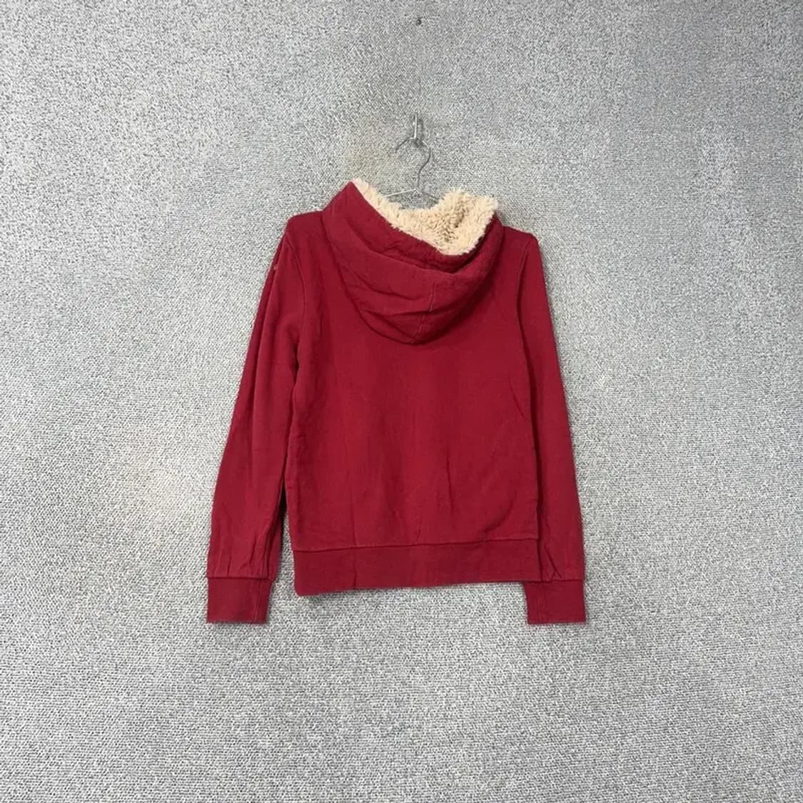 지프 프린팅 로고 레드 퍼 후드티 S 상품이미지2