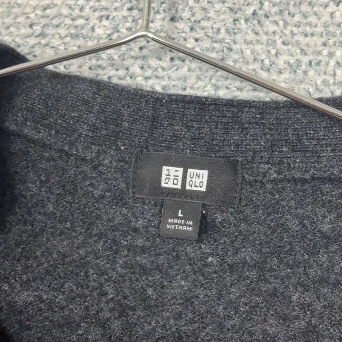 유니클로 그레이 울 가디건 L 상품이미지5