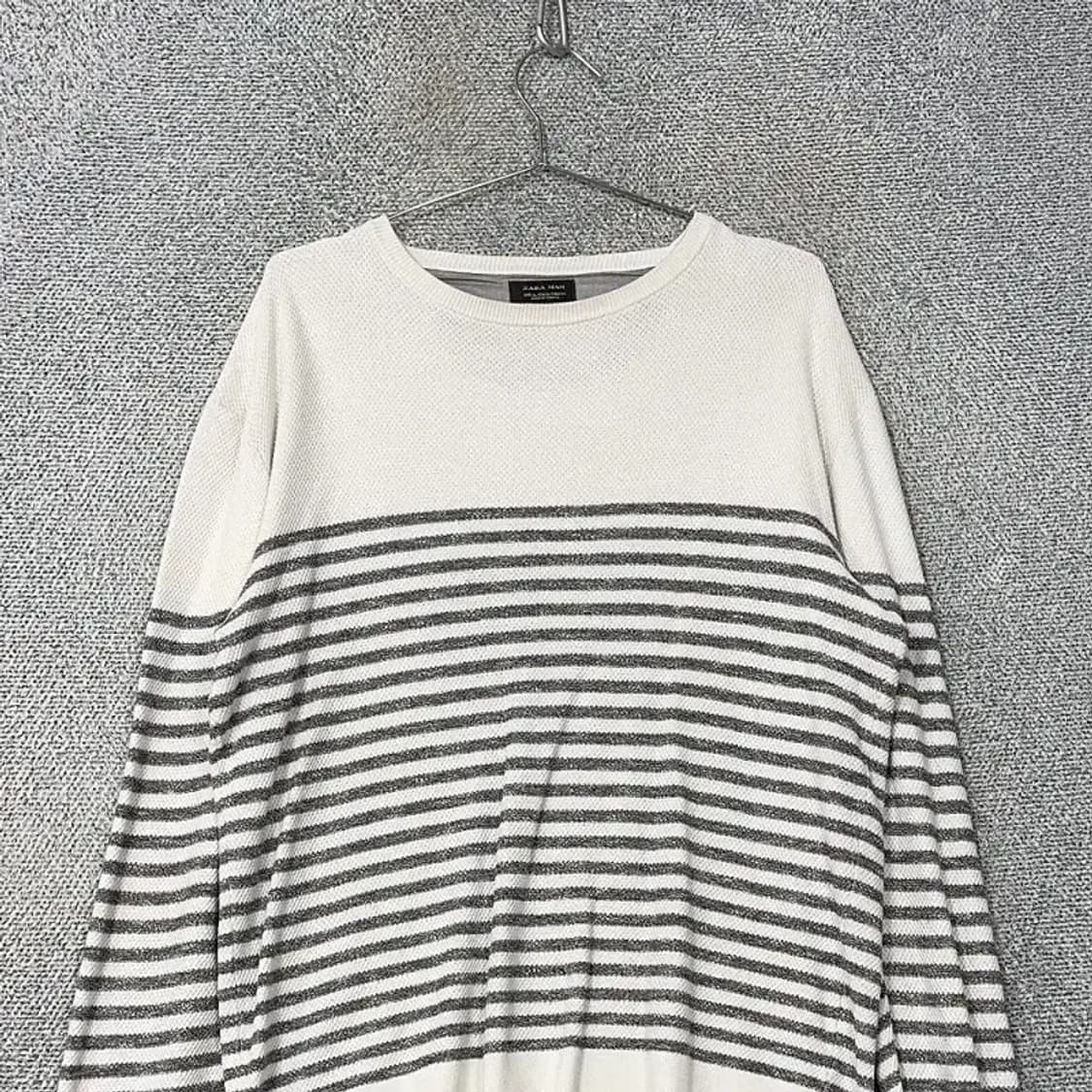 자라 스트라이프 코튼 니트 XL 상품이미지3