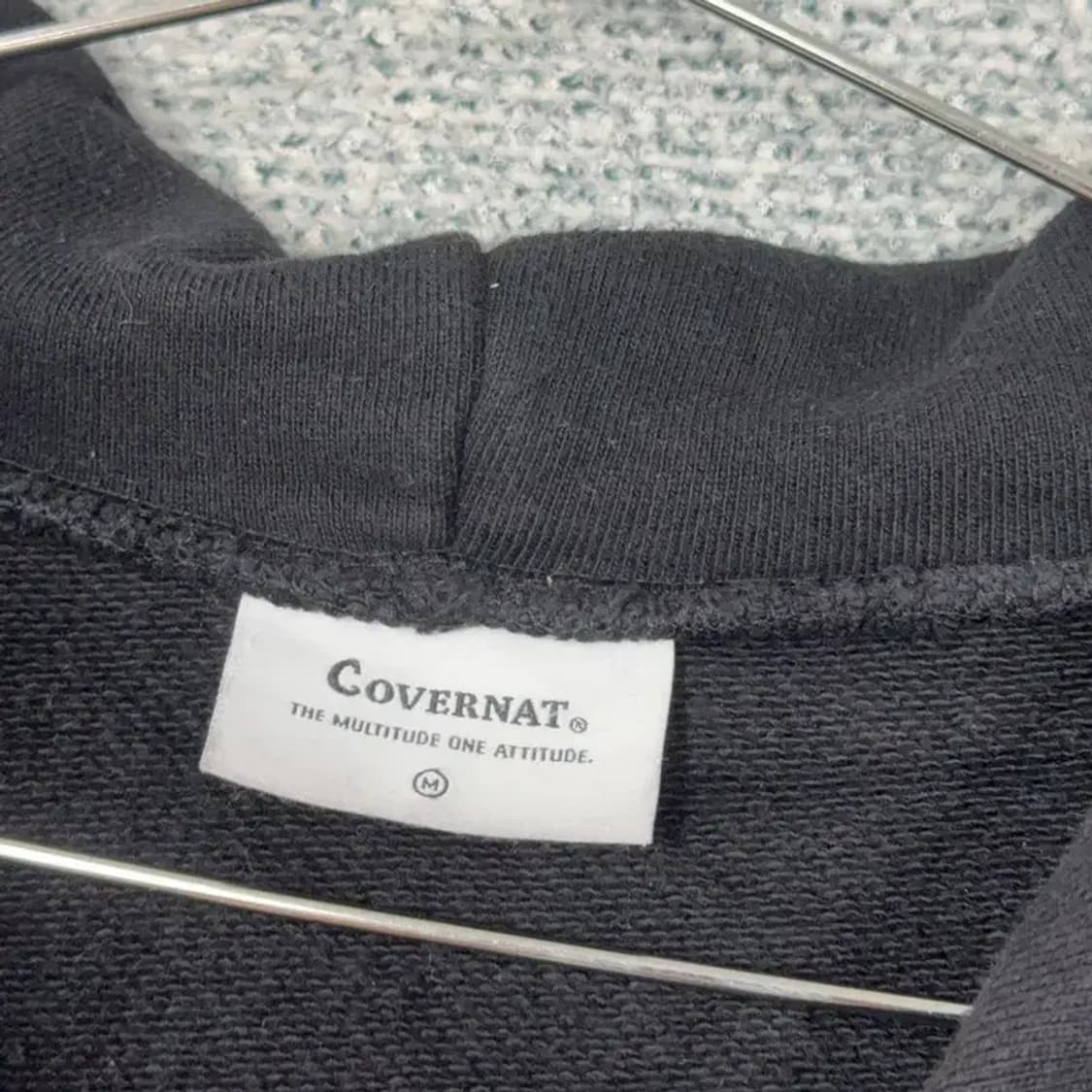 커버낫 백로고 블랙 후드집업 M 상품이미지3