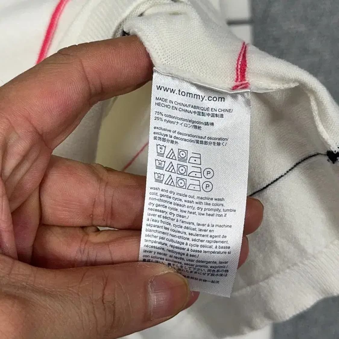 타미힐피거 브이넥 스트라이프 니트 M 상품이미지6