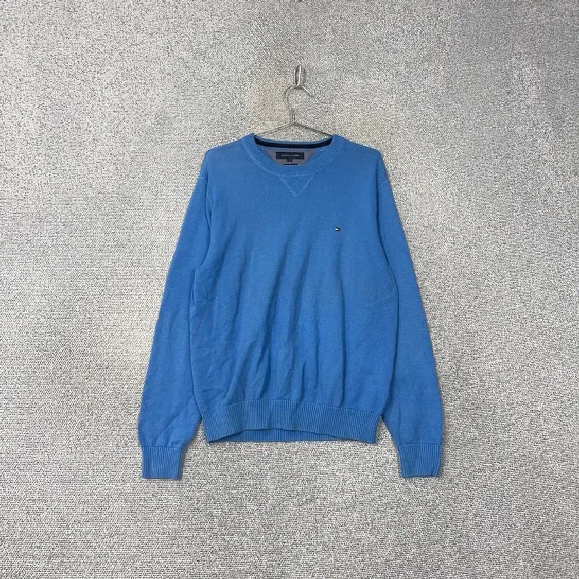 타미힐피거 로고 코튼 블루 니트 L 상품이미지1