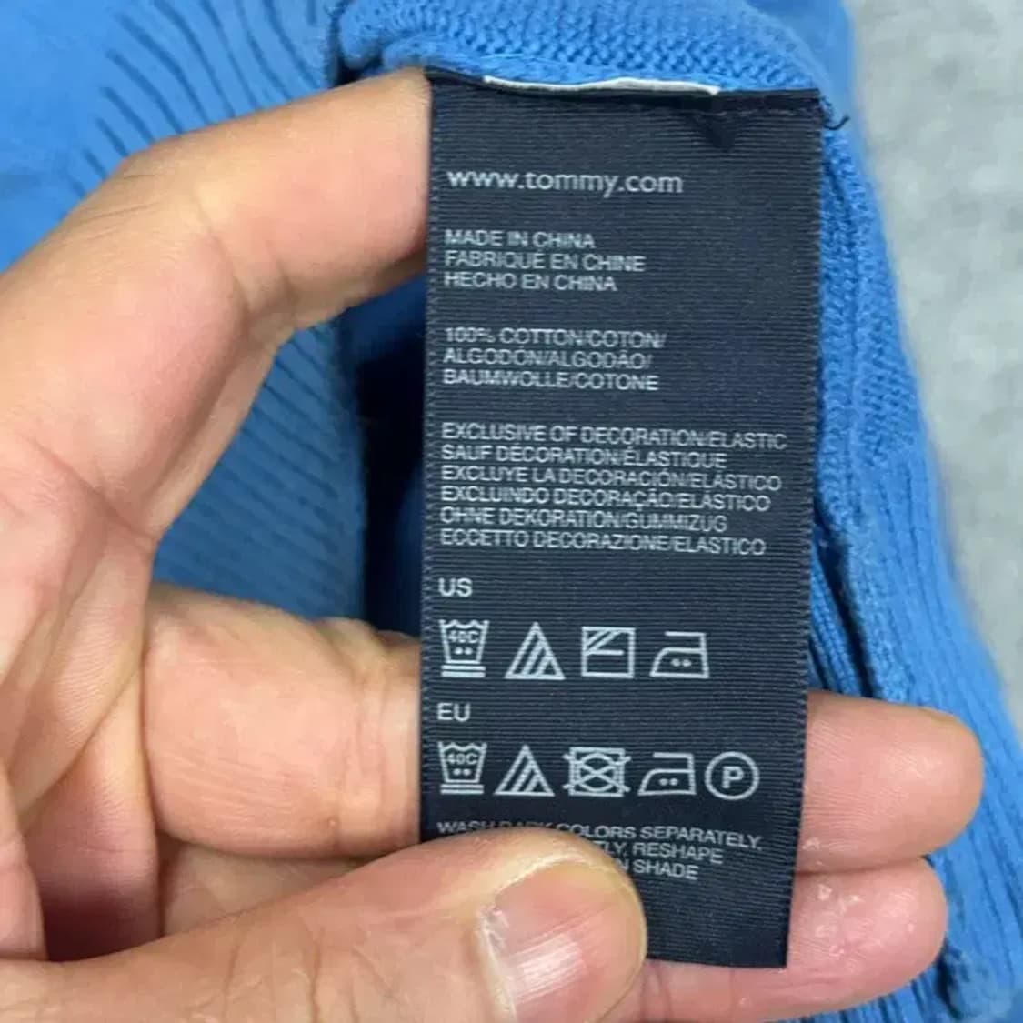 타미힐피거 로고 코튼 블루 니트 L 상품이미지6