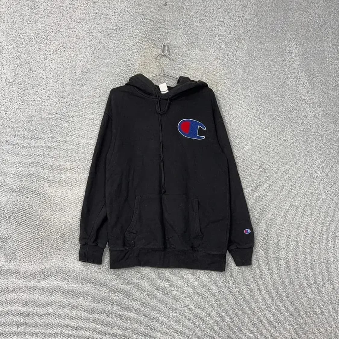 챔피온 빅로고 블랙 후드티 L 상품이미지1