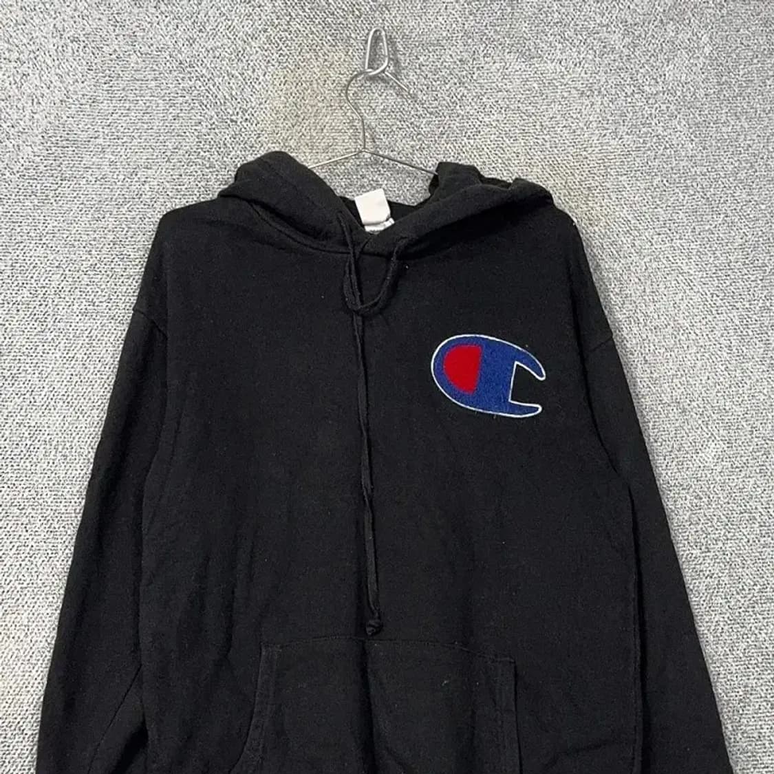 챔피온 빅로고 블랙 후드티 L 상품이미지3