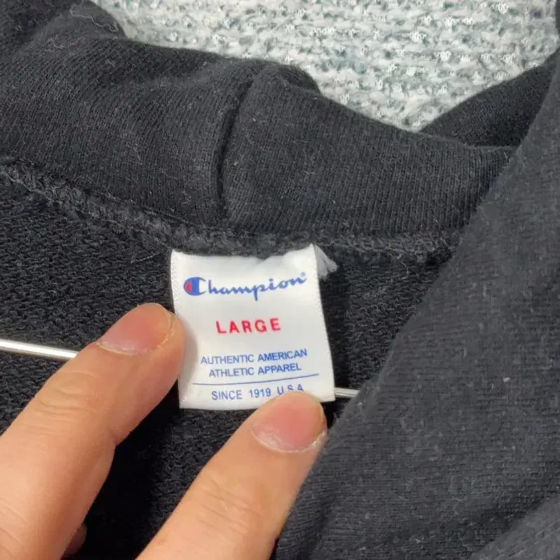 챔피온 빅로고 블랙 후드티 L 상품이미지5