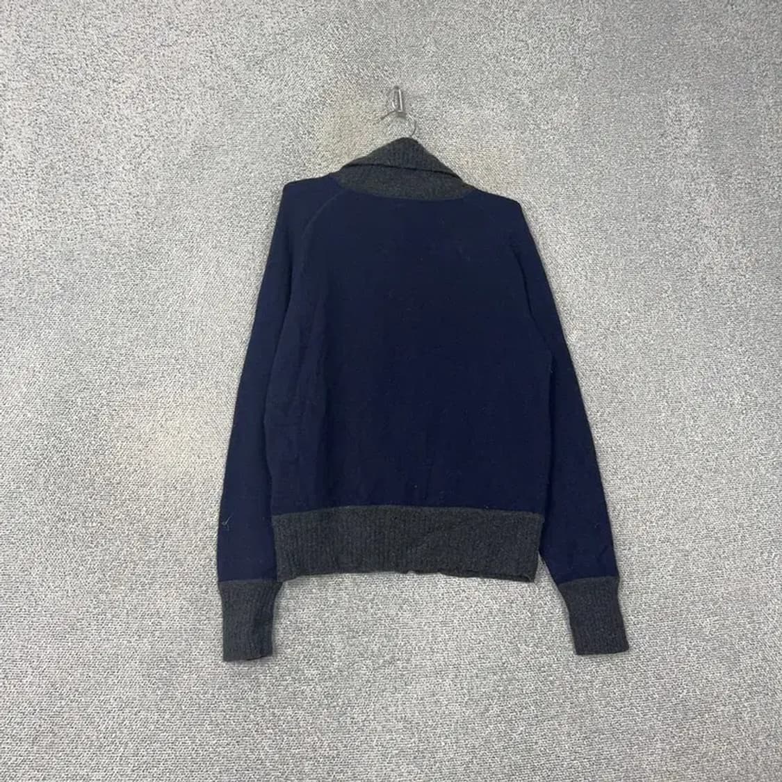 빈폴 네이비 로고 네이비 그레이 클래식 카라 니트 집업 95 상품이미지2