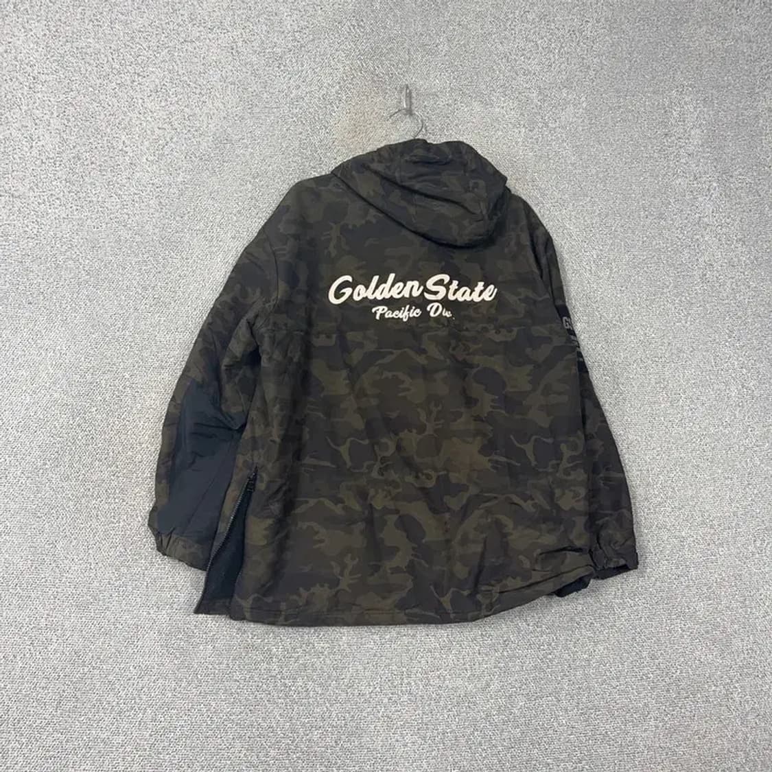 NBA 골든스테이트 밀리터리 카모 패턴 아노락 후드 바람막이 웜업 L 상품이미지2