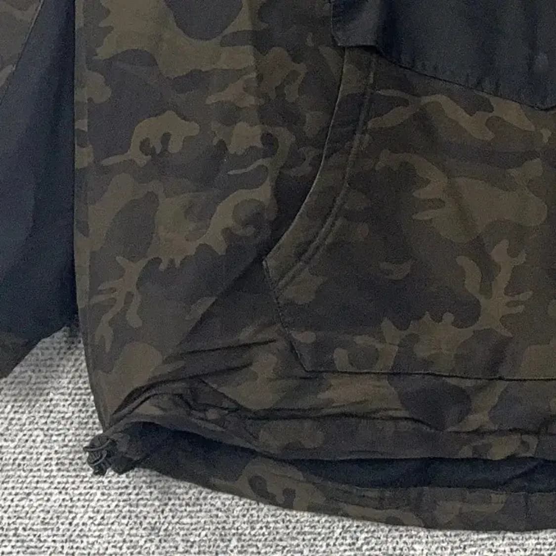 NBA 골든스테이트 밀리터리 카모 패턴 아노락 후드 바람막이 웜업 L 상품이미지3