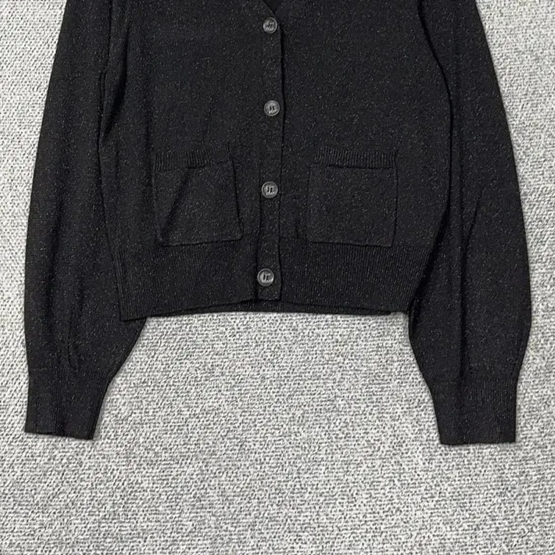 에트르몽크여성 블랙 카라 가디건 S 상품이미지4
