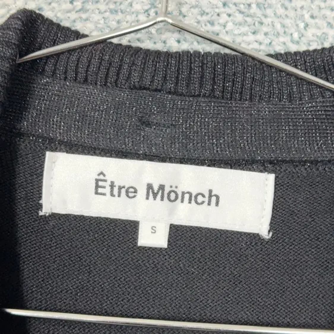 에트르몽크여성 블랙 카라 가디건 S 상품이미지5