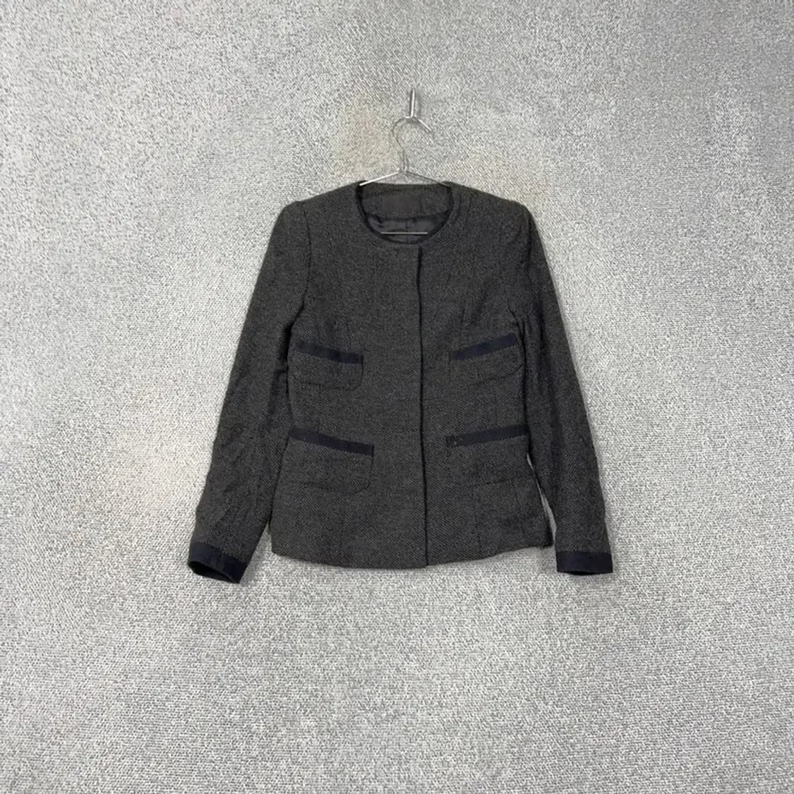 한섬 시스템 포켓 그레이 울 자켓 S 상품이미지1