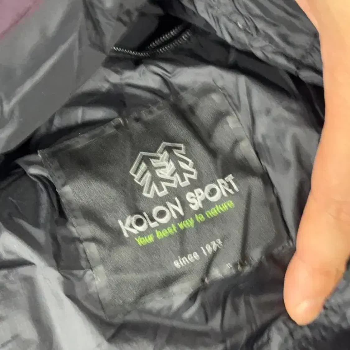 코오롱 여성 구스다운 퍼플 퍼 롱패딩 90 상품이미지5