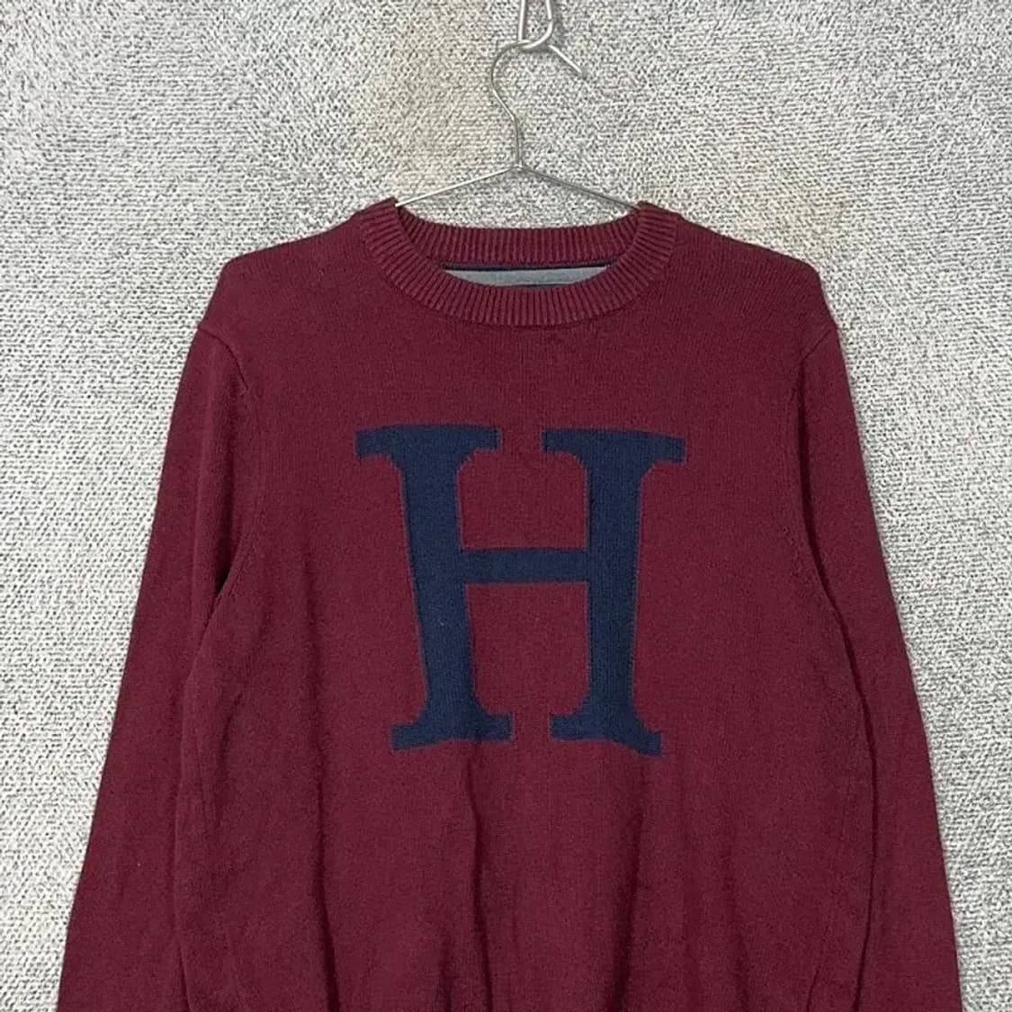 타미힐피거 빅로고 프린팅 와인 니트 M 상품이미지3