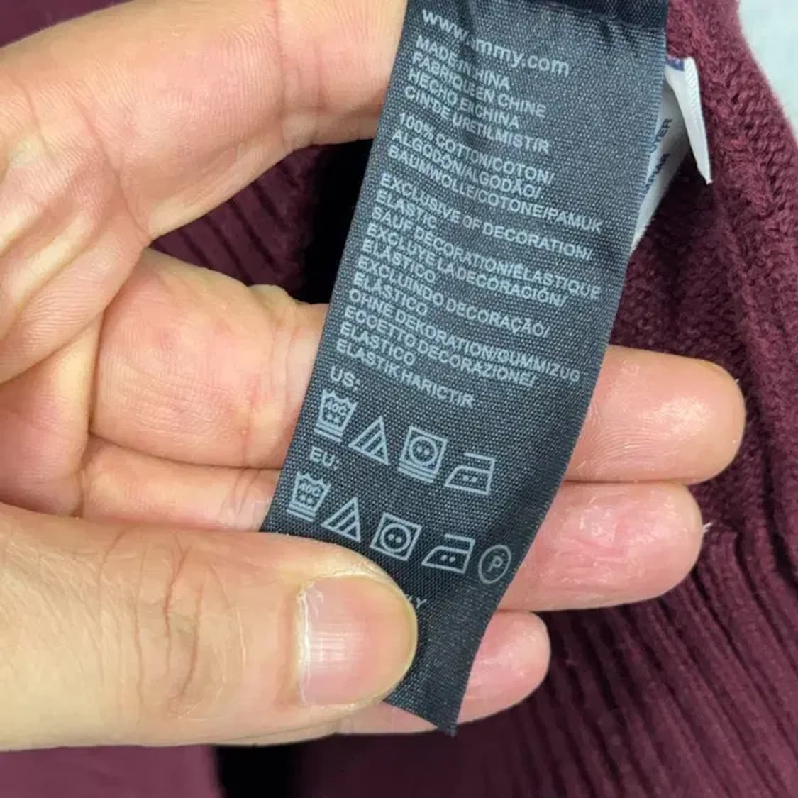 타미힐피거 빅로고 프린팅 와인 니트 M 상품이미지6