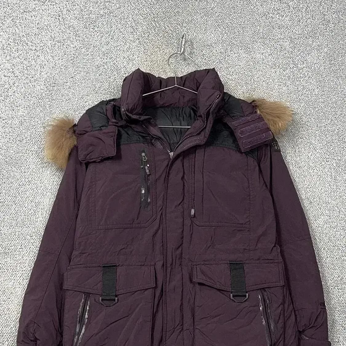 코오롱 여성 구스다운 퍼플 퍼 롱패딩 90 상품이미지3