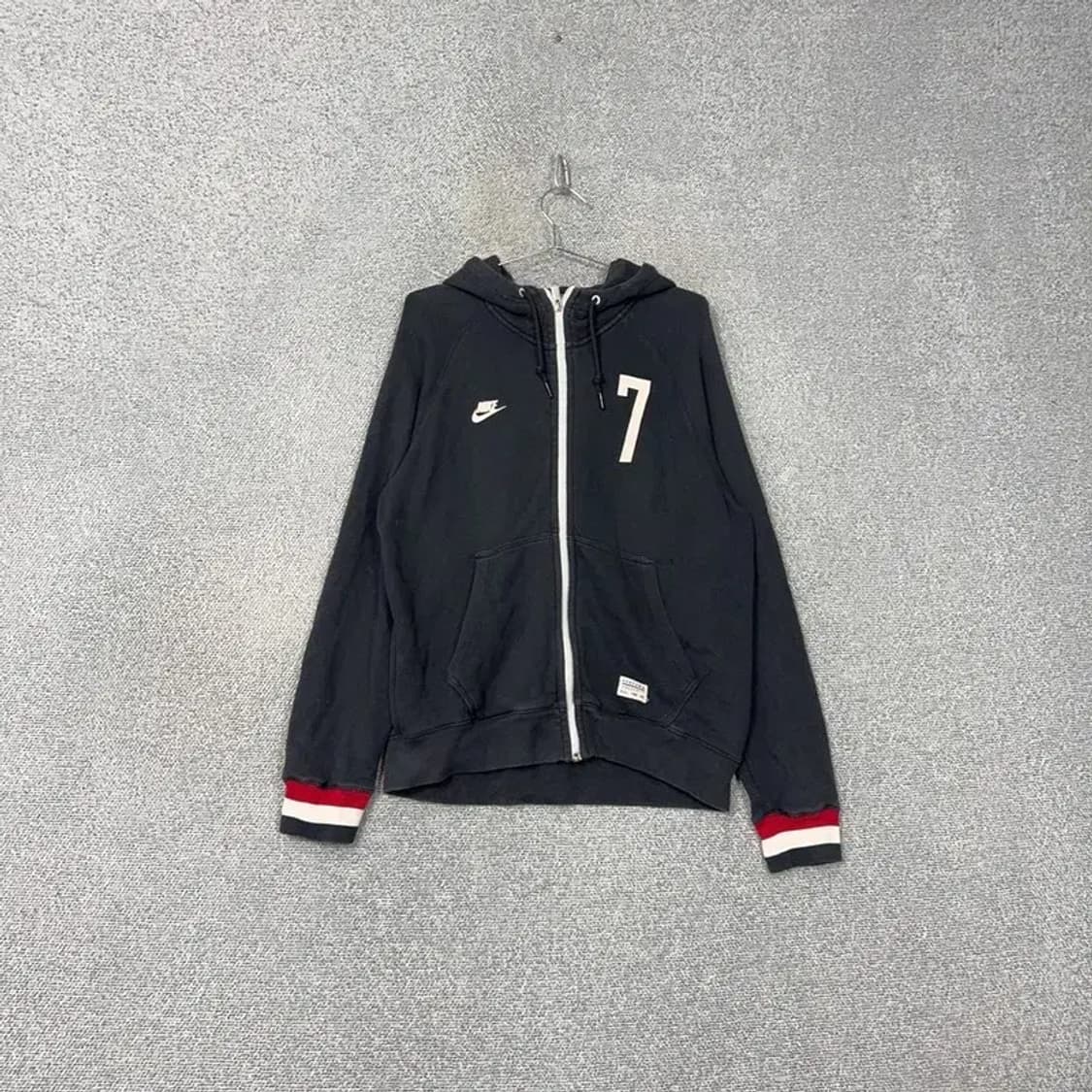 나이키 블랙 로고 단가라 오버핏 후드집업 L 상품이미지1