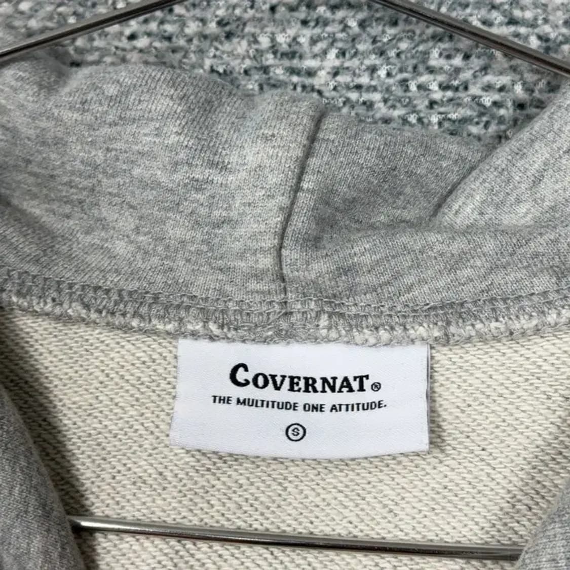 커버낫 C로고 라이트 그레이 후드티 S 상품이미지3