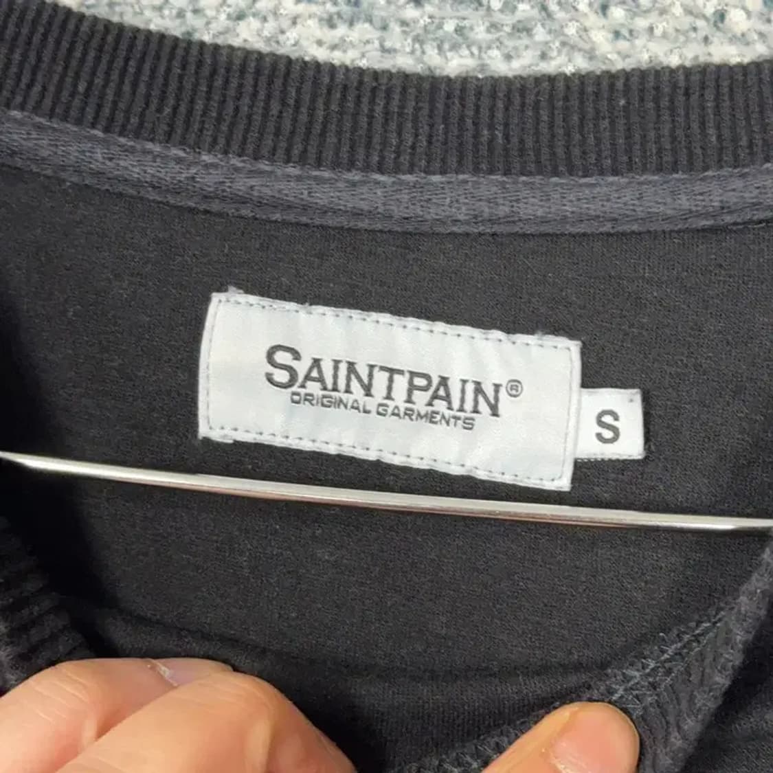 세인트페인 프린팅 블랙 맨투맨 S 상품이미지3