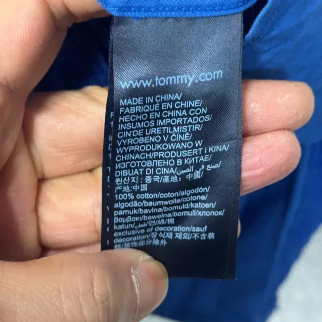 타미힐피거 블루 로고 코튼 셔츠 M 상품이미지4
