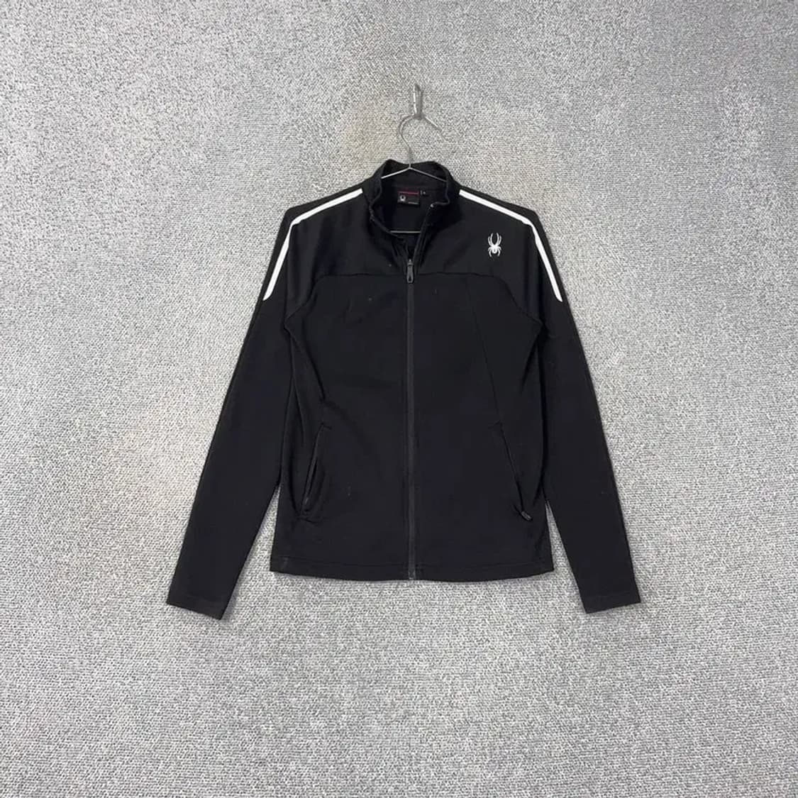 스파이더 로고 기능성 블랙 집업 저지 M 상품이미지1