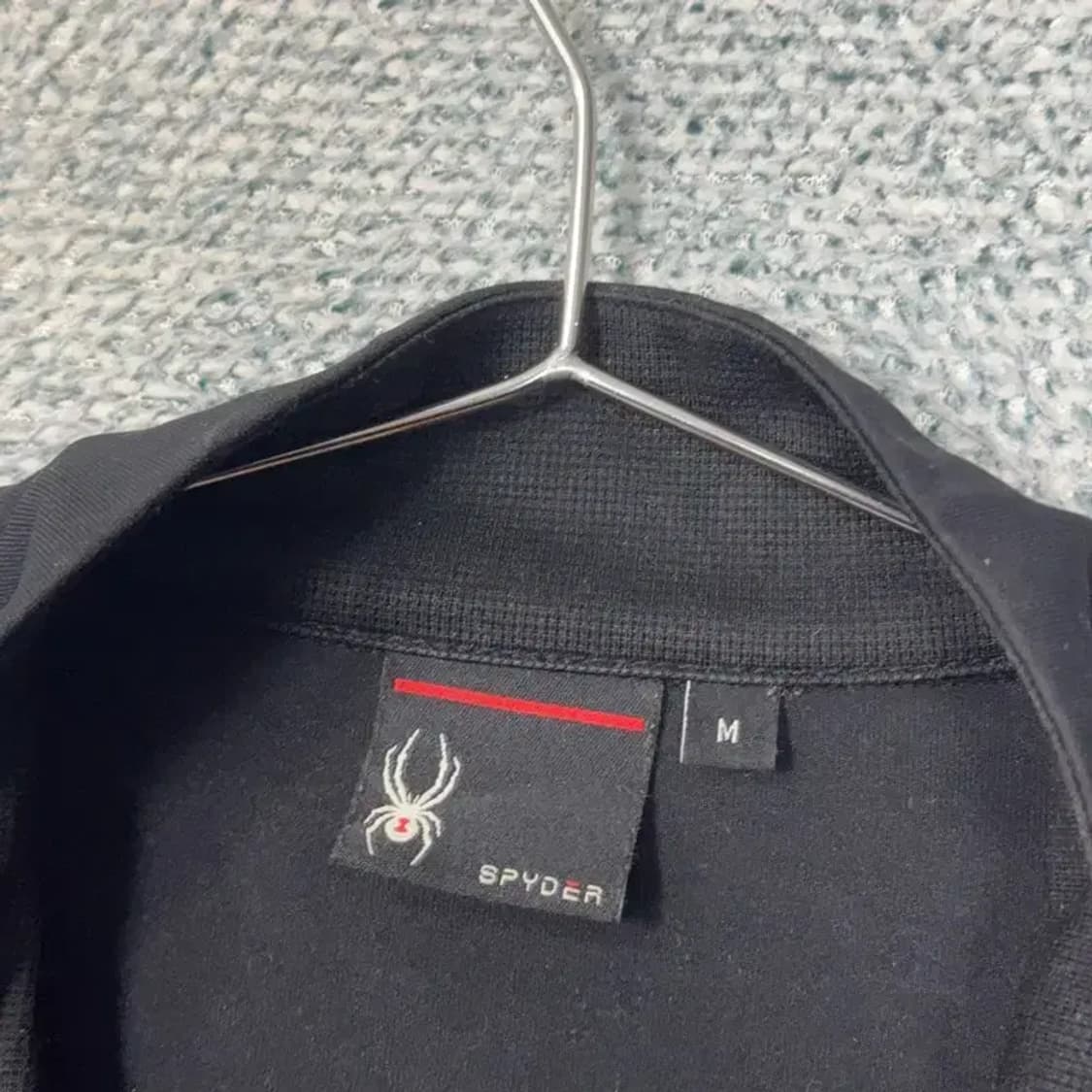 스파이더 로고 기능성 블랙 집업 저지 M 상품이미지3