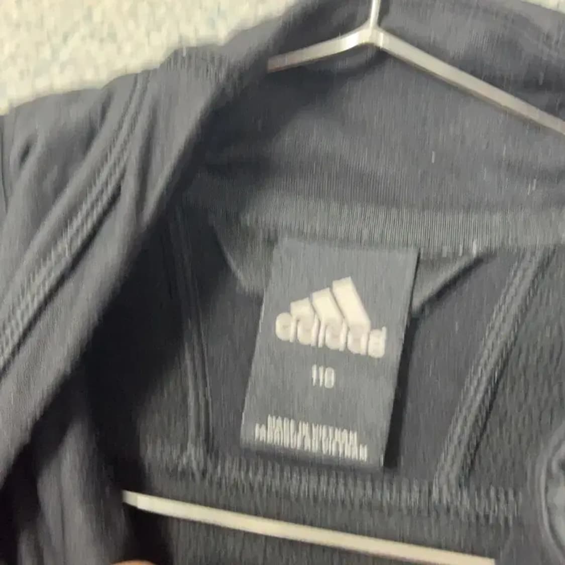 아디다스 블랙 로고 기능성 집업 저지 110 상품이미지5