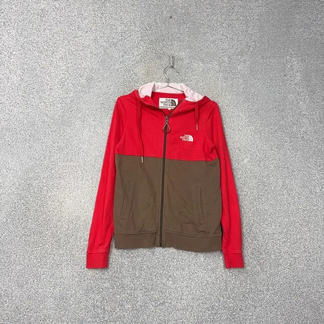 노스페이스 화이트라벨 레드 브라운 로고 후드집업 85 상품이미지1