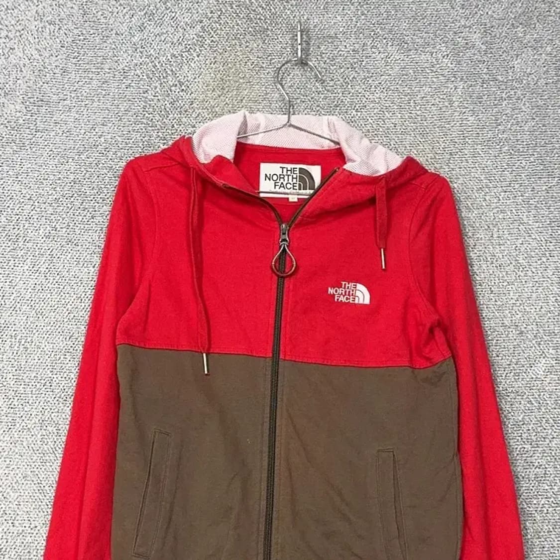 노스페이스 화이트라벨 레드 브라운 로고 후드집업 85 상품이미지3