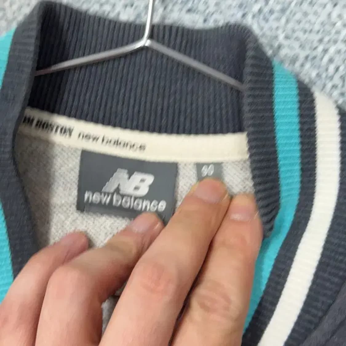 뉴발란스 그레이 로고 단가라 캐주얼 코튼 스타디움 자켓 90 상품이미지5