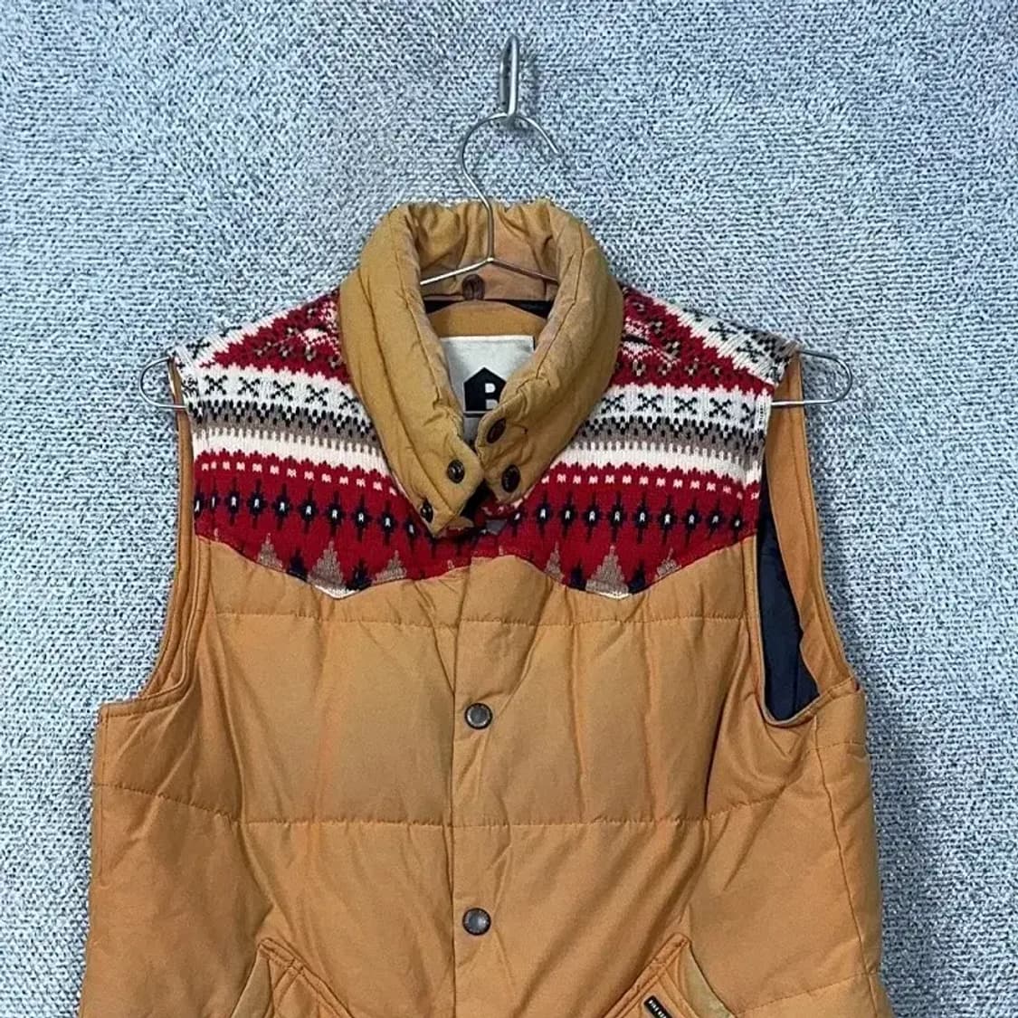 빈폴 빈티지 패턴 브라운 버튼 패딩 조끼 90 상품이미지3