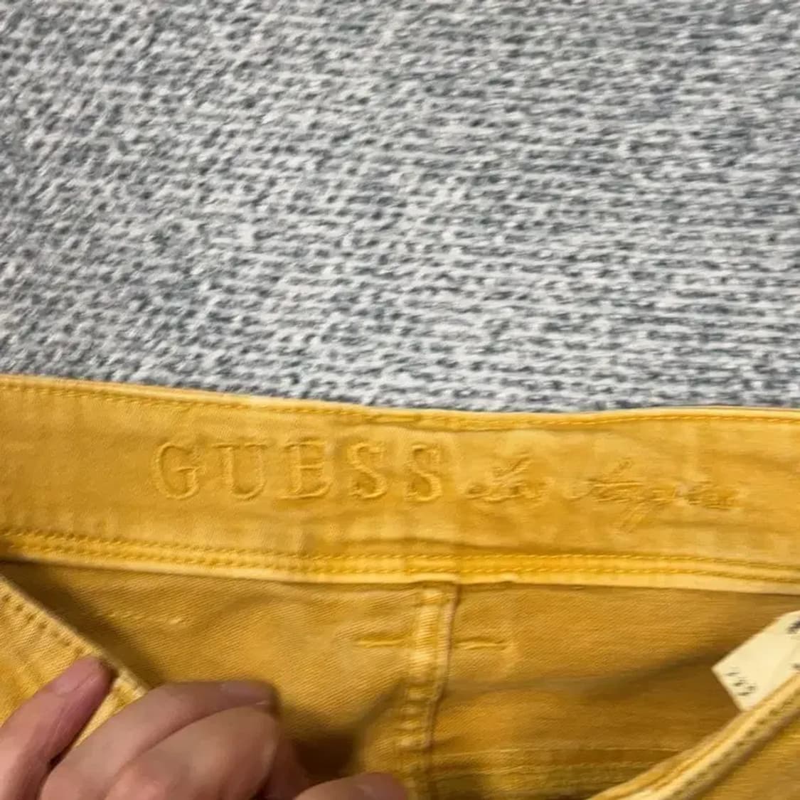 게스 여성 삼각로고 빈티지 옐로우 코듀로이 팬츠 28 상품이미지5