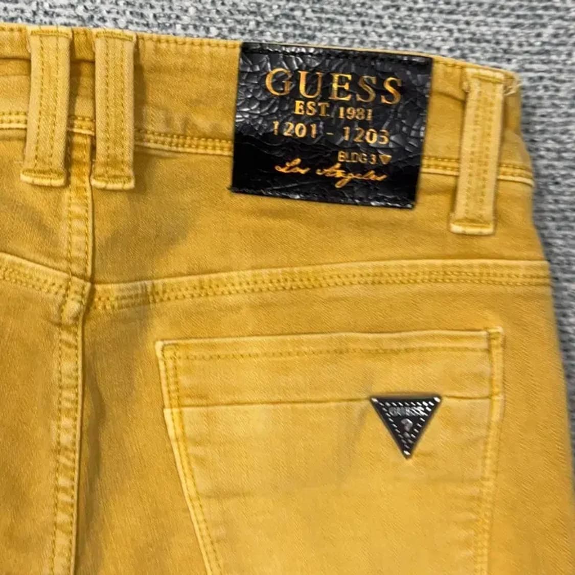 게스 여성 삼각로고 빈티지 옐로우 코듀로이 팬츠 28 상품이미지7