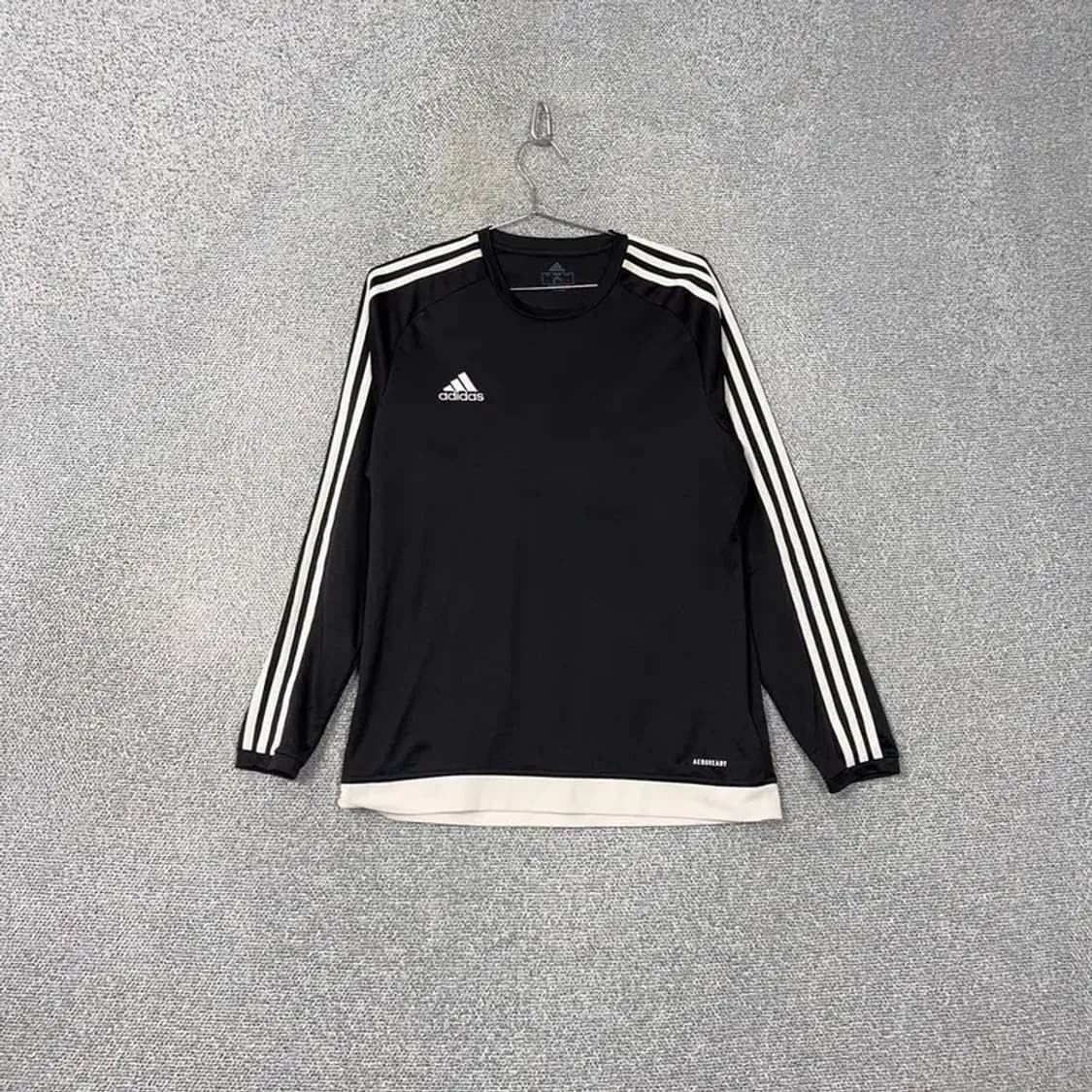 아디다스 로고 삼선 블랙 기능성 긴팔티 XL 상품이미지1