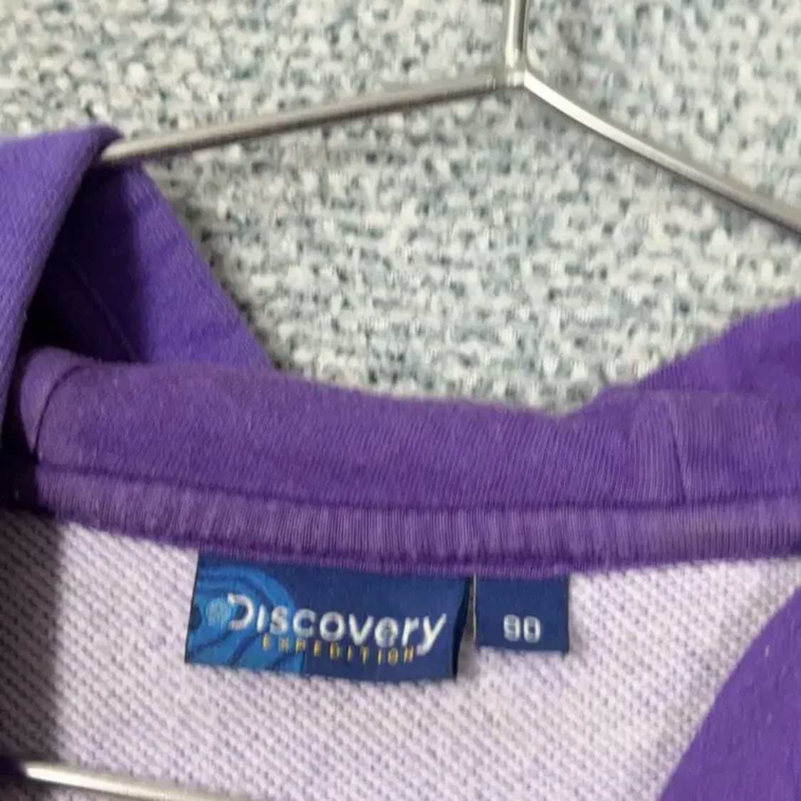 디스커버리 프린팅 퍼플 로고 캐주얼 후드티 90 상품이미지3