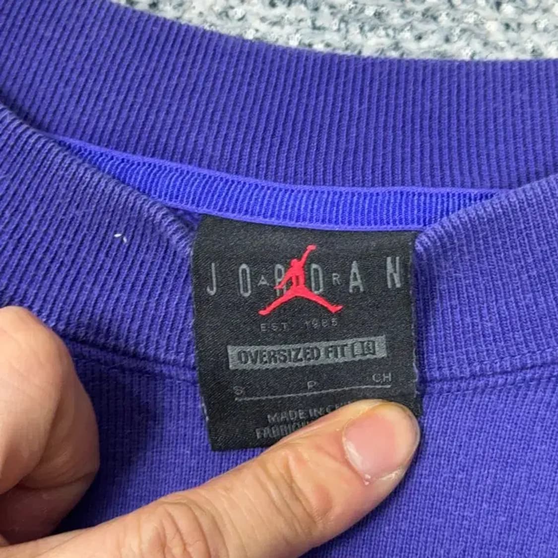 조던 스펠 로고 여성 캐주얼 퍼플 맨투맨 S 상품이미지3