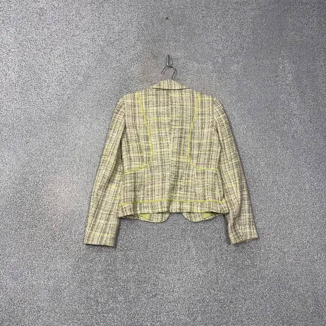 쉬스미스 라이트 그린 체크 클래식 여성 트위드 블레이저 자켓 66 상품이미지2