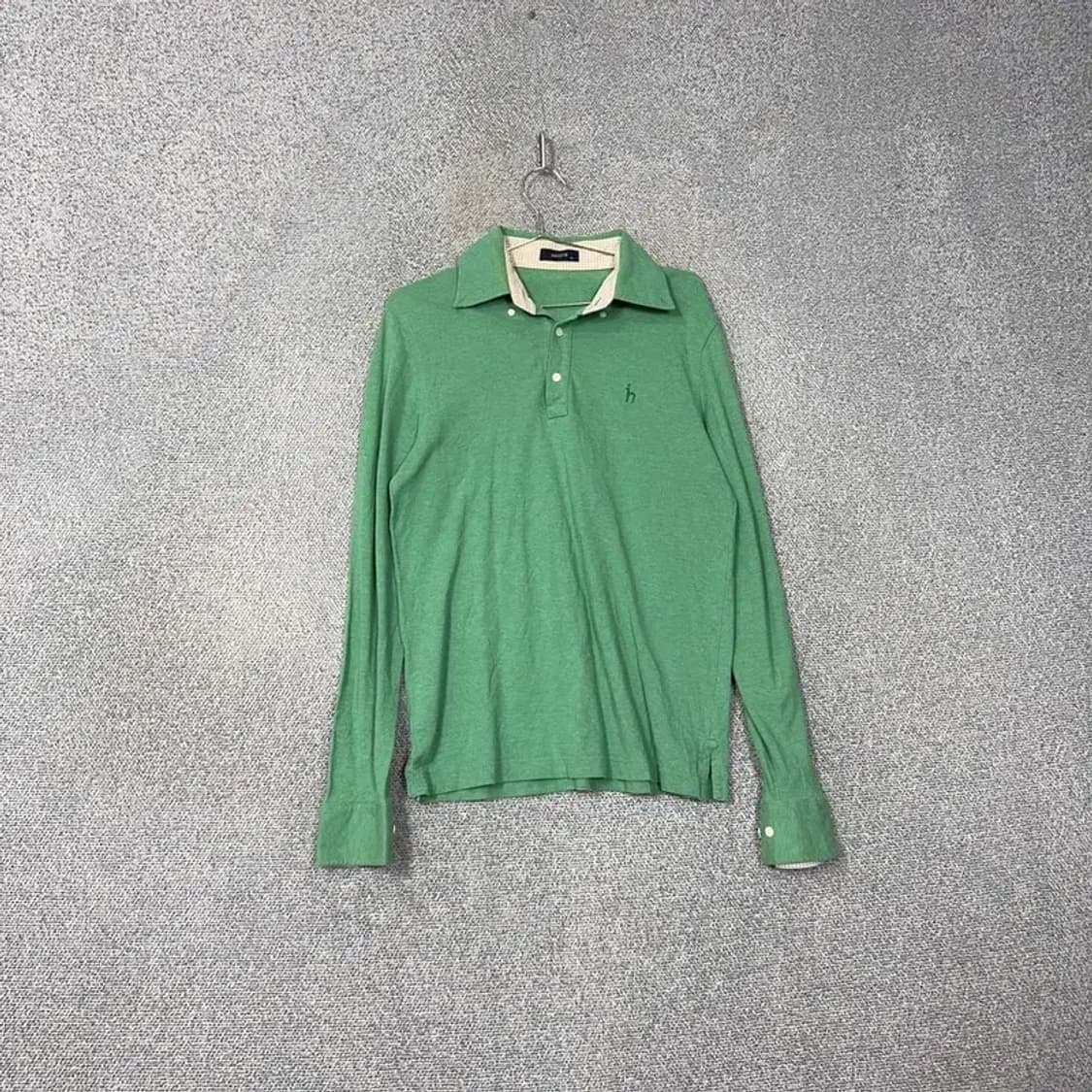 해지스 로고 캐주얼 그린 긴팔 카라티 100 상품이미지1