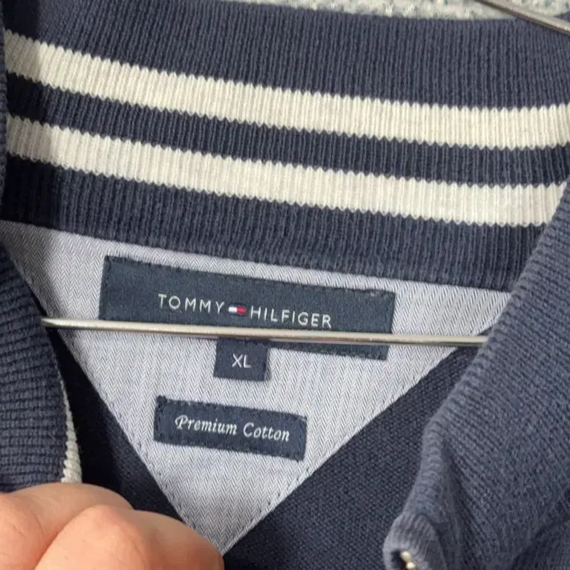 타미힐피거 로고 반집업 네이비 니트 XL 상품이미지5