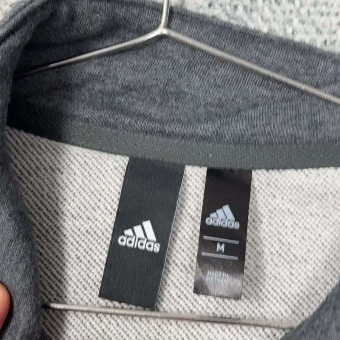 아디다스 그레이 코튼 집업 져지 M 상품이미지3