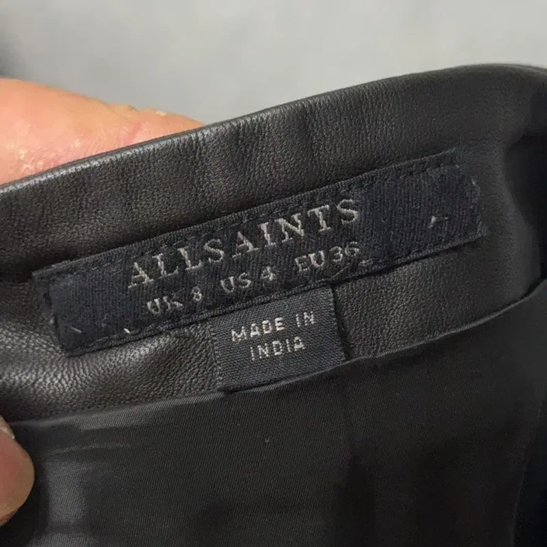 올세인츠 레더 가죽 블랙 미니스커트 US8 상품이미지5