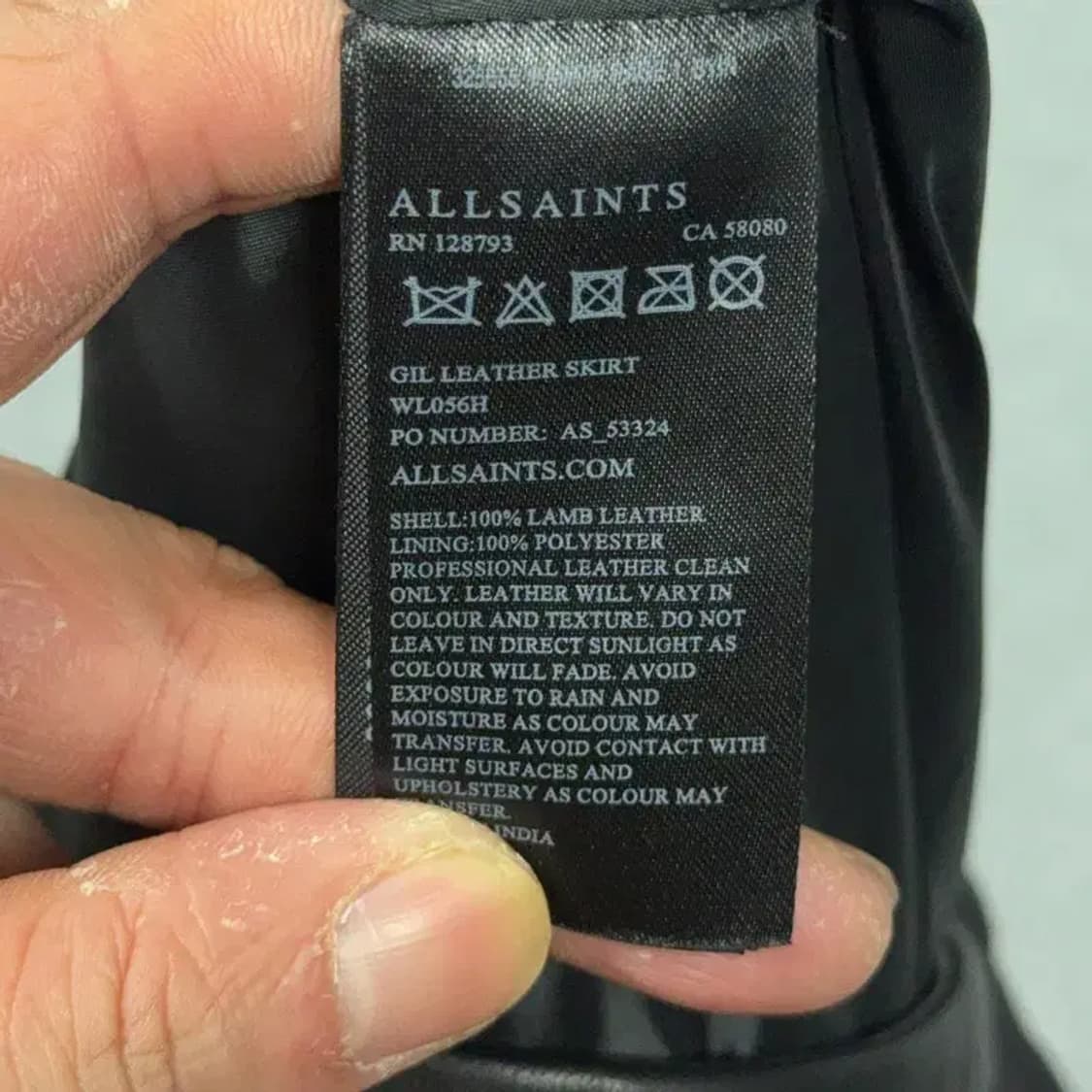 올세인츠 레더 가죽 블랙 미니스커트 US8 상품이미지6