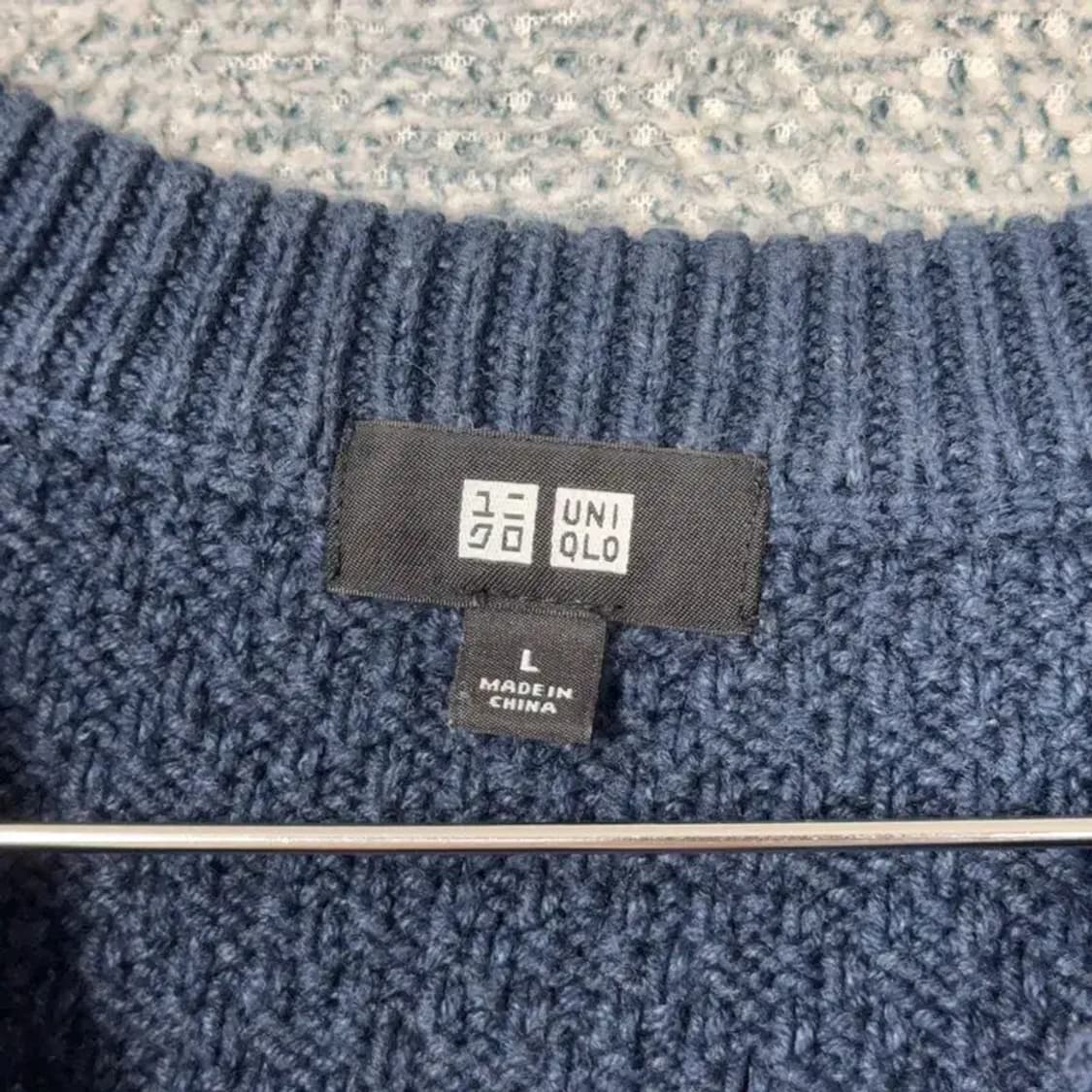 유니클로 네이비 케이블 꽈배기 니트 L 상품이미지5